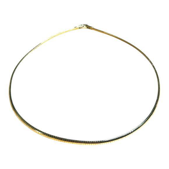 Vintage Gold Tone Omega Chain Collar Length Necklace - Picture 1 of 5